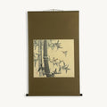 “Sparrows and Bamboo” Japanese hanging scroll