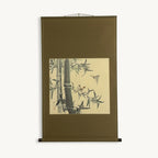 “Sparrows and Bamboo” Japanese hanging scroll