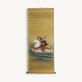 “Warrior Riding Through the Waves” Japanese hanging scroll