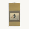 “A Pair of Chickens” Japanese hanging scroll
