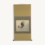 “A Pair of Chickens” Japanese hanging scroll
