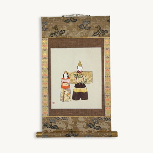 “Hina Doll – Gentle Smile” Japanese hanging scroll