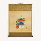 “Hina Doll – Spring Robe" Japanese hanging scroll