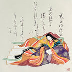 Close-up detail of “Thread of Life” hanging scroll