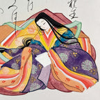 Close-up detail of “Thread of Life” hanging scroll