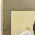 Close-up detail of “A Pair of Chickens” hanging scroll