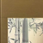 Close-up detail of “Sparrows and Bamboo” hanging scroll