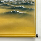 Scroll end detail of “Warrior Riding Through the Waves” hanging scroll