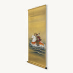 “Warrior Riding Through the Waves” Japanese hanging scroll side view