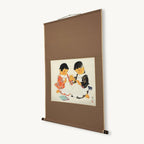 “Children and the Yajirobe” Japanese hanging scroll side view