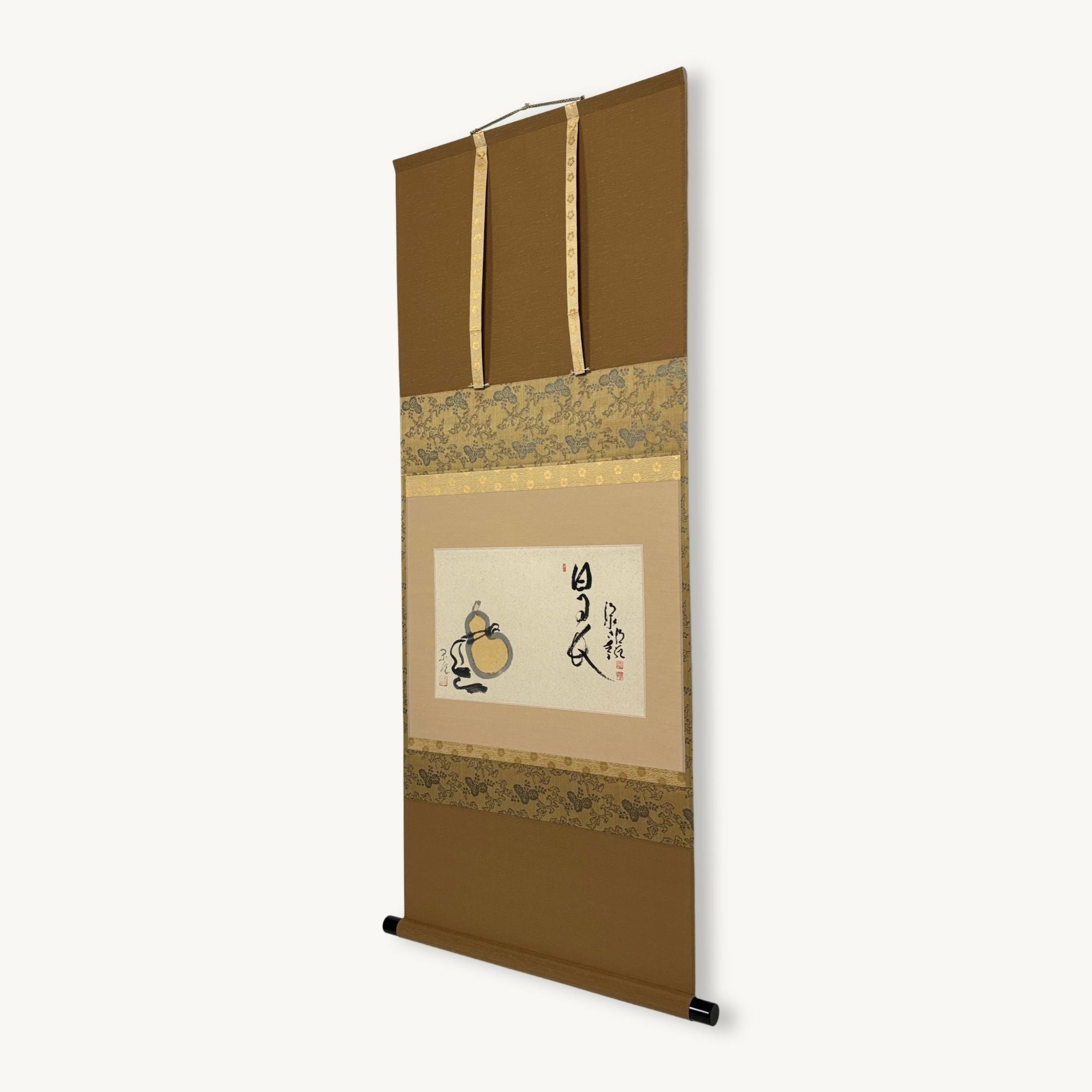 “Days Gently Prolonged" Japanese hanging scroll side view