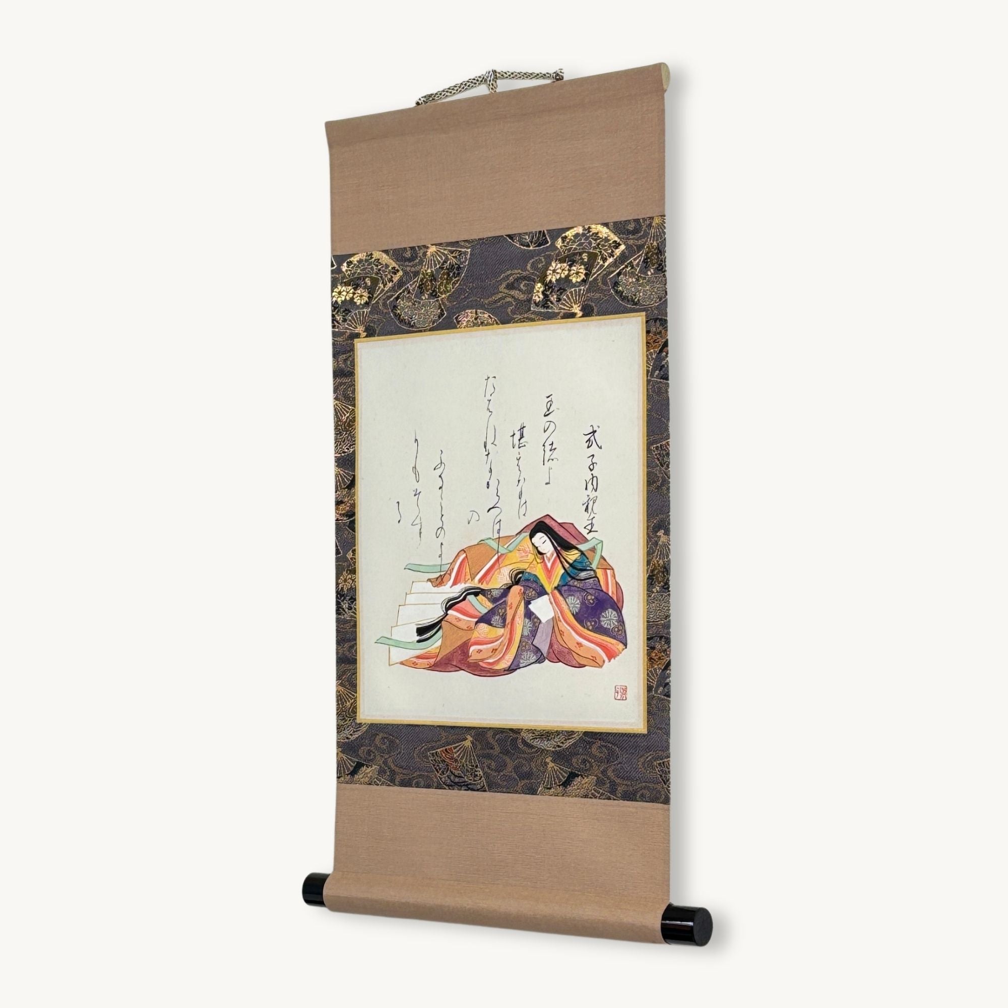 “Thread of Life” Japanese hanging scroll side view