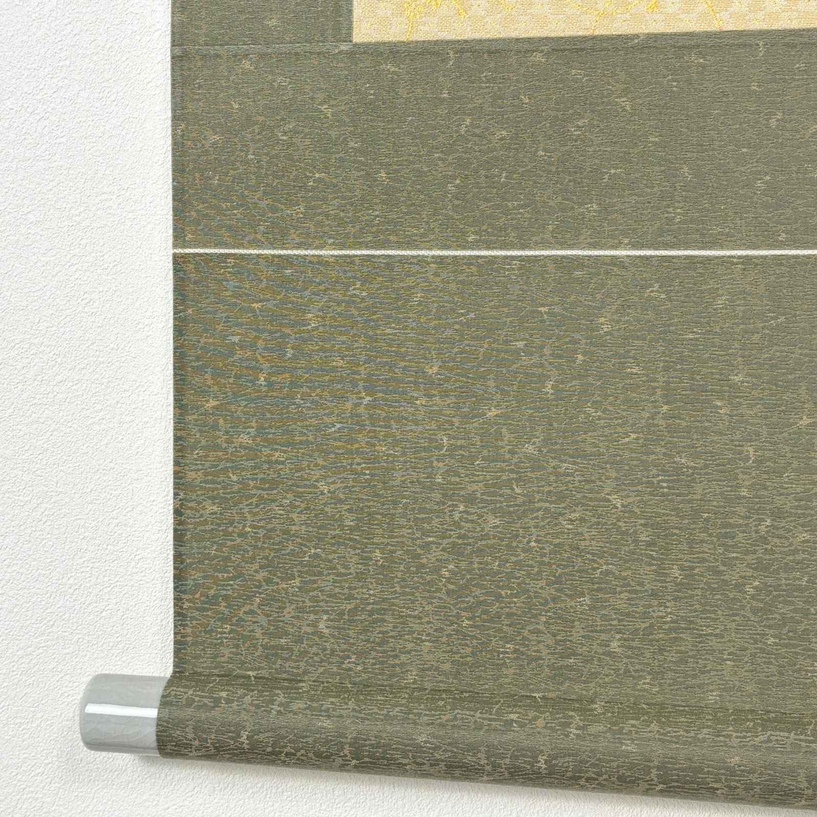 Close-up detail of “Blossoms in Spring Mist" hanging scroll