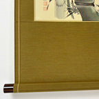 Scroll end detail of “Sparrows and Bamboo” hanging scroll