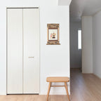 “Hina Doll – Gentle Smile” Japanese hanging scroll displayed in interior