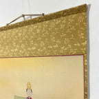 Close-up detail of “Hina Doll – Spring Robe” hanging scroll