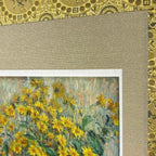 Close-up detail of “Jerusalem Artichoke Flowers - Claude Monet" hanging scroll