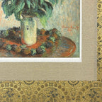 Close-up detail of “Jerusalem Artichoke Flowers - Claude Monet" hanging scroll