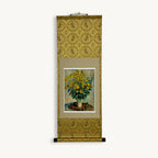 “Jerusalem Artichoke Flowers - Claude Monet" Japanese hanging scroll