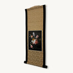 “A Bouquet of Flowers in a Crystal Vase - Nicolaes van Veerendael” Japanese hanging scroll side view