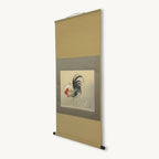 “A Pair of Chickens" Japanese hanging scroll side view