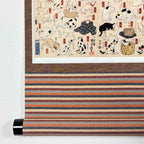 Close-up detail of “Cats suggested as the fifty-three stations of the Tokaido - Utagawa Kuniyoshi" hanging scroll