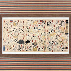 Close-up detail of “Cats suggested as the fifty-three stations of the Tokaido - Utagawa Kuniyoshi" hanging scroll